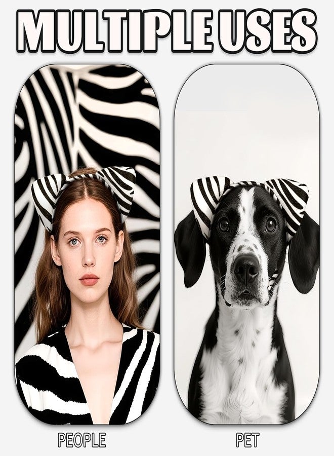 AIDVPOD Zebra Headband Cat Ears Hair Band Cute Animal Hair Accessories for Women Halloween Party Headwear - Image 5